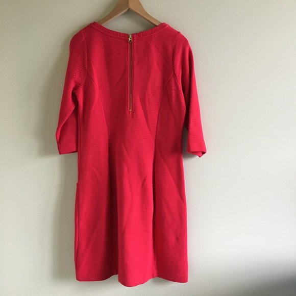 Boden Red Ottoman Shift Midi Dress WH538 Size 8L - Picture 11 of 14